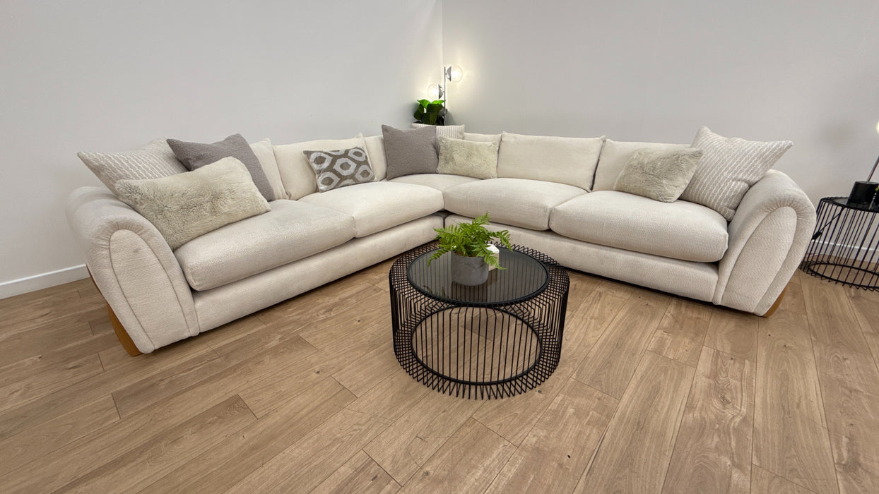 Sofology Marble Arch Fabric 3 Corner 3  in Camden Wood Trim Ecru Mix