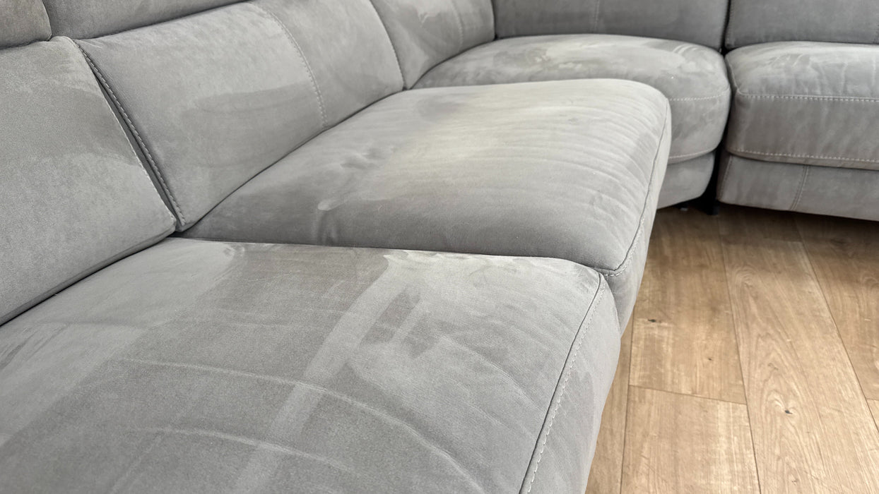 Sofology The Illinois 2 Corner 2 Fabric Recliner Sofa in Lifestyle Textured Charcoal