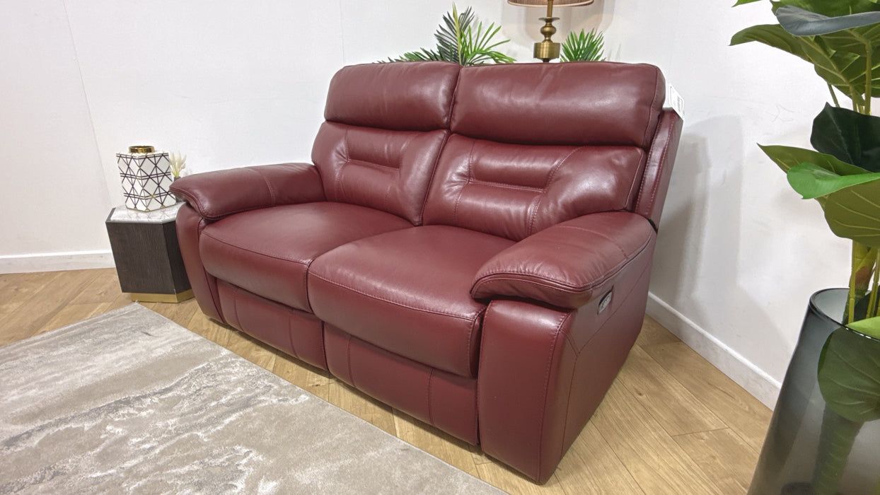 DFS Foster Leather 2 Seater Power Recliner