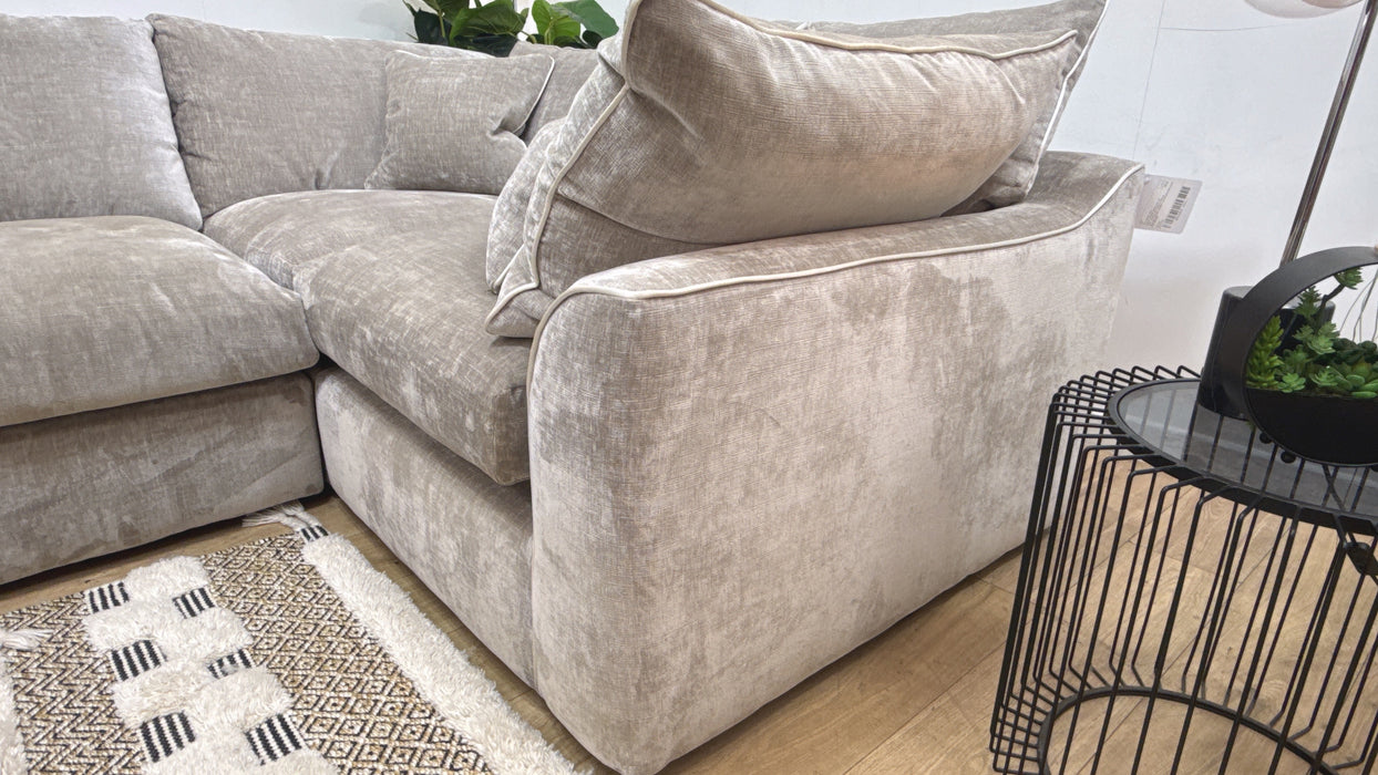 Sofology Georgio Fabric 3 Corner 1 Extra Flex Seats in Luxe Chenille Stone Mix