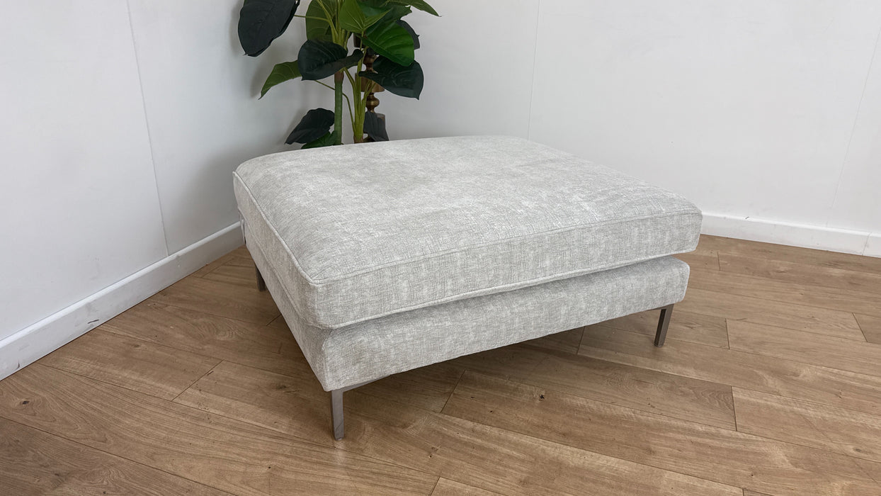 Sofology Rococo Fabric Footstool Foam in Verbier Silver