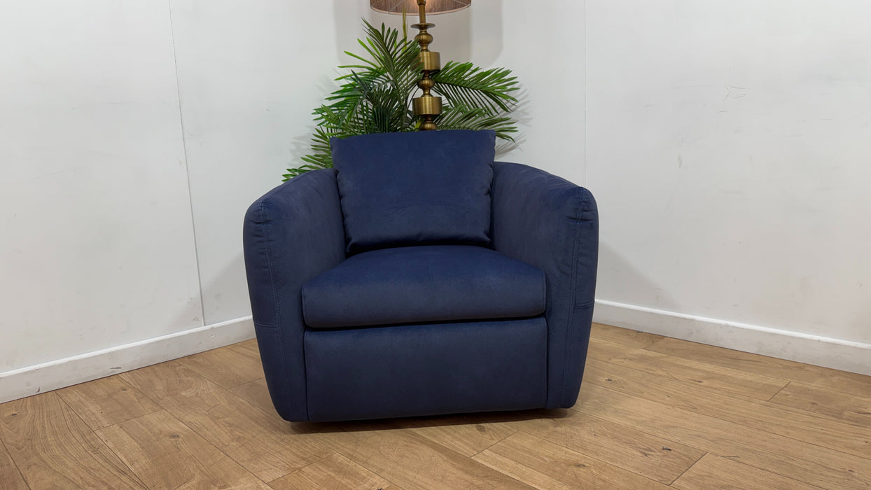 Sofology Marvella Fabric Swivel Chair in Lifestyle Flecked Navy