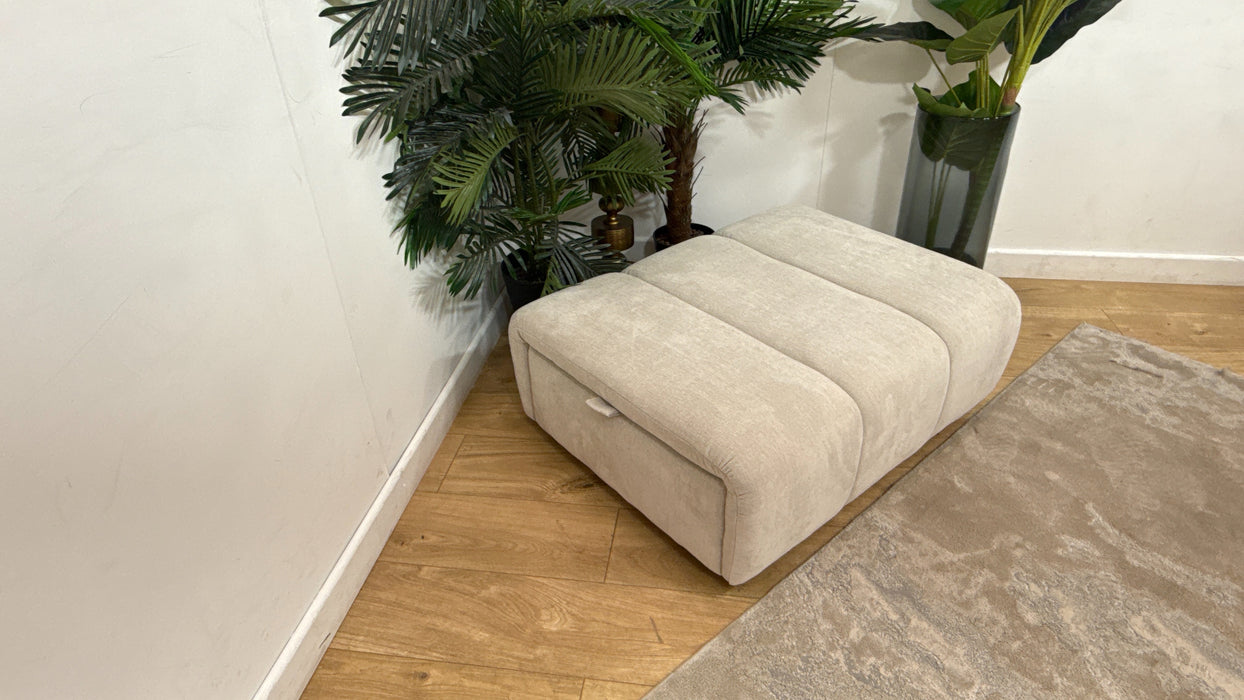 Sofology Waldorf Fabric Storage Footstool in Soft Chenille Linen