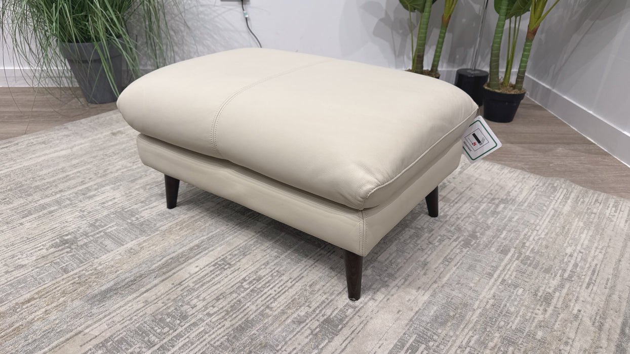 Sofology Adler Leather Desiner Footstool in Bone China