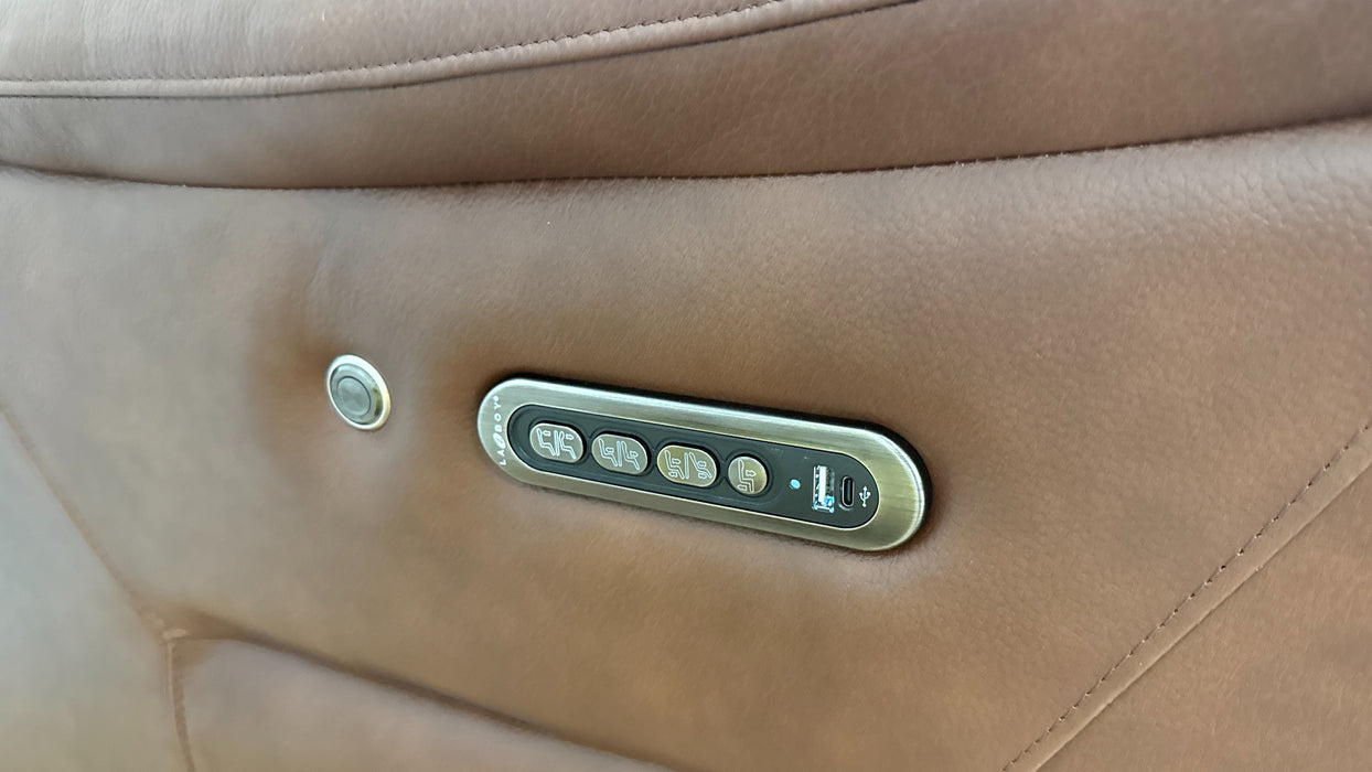 Sofology The Cleveland 3 Seater Recliner Sofa in Trusty Embossed Leather Chestnut