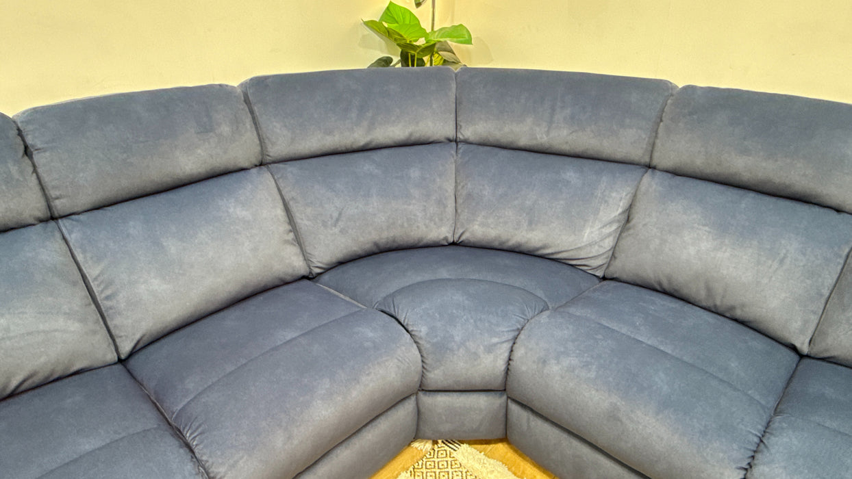 Sofology Gracie Fabric 1 Corner 3 Power Recliner in Lifestyle Flecked Navy