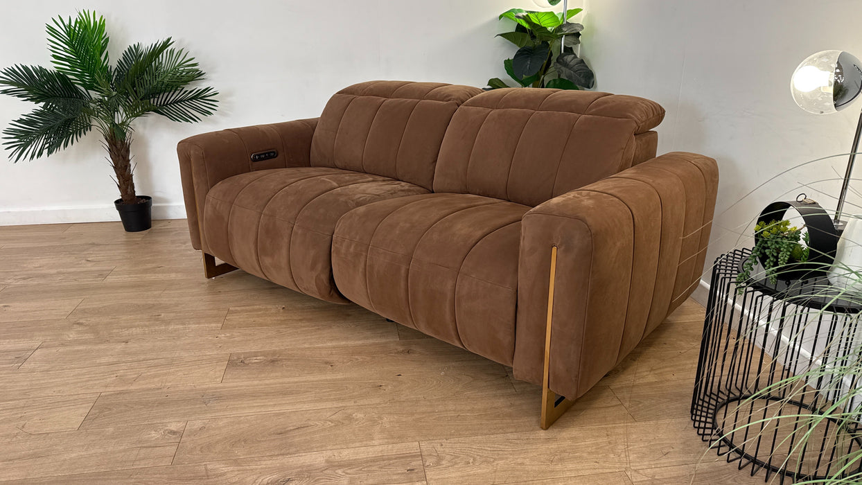 Sofology The Paramount Fabric 2.5 Seater Power Recliner/Headrest in Lifestyle Nubuck Feel Pecan