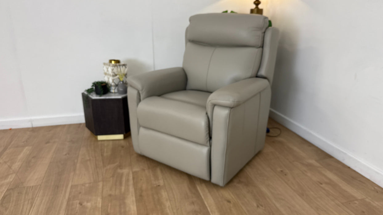 Sofology Parker Leather Chair Rise & Recline in Trusty Sheen Lead Grey