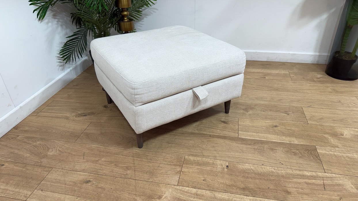 Sofology Hackney Fabric Storage Memory Foam Footstool in Linen Look Chenille Mist