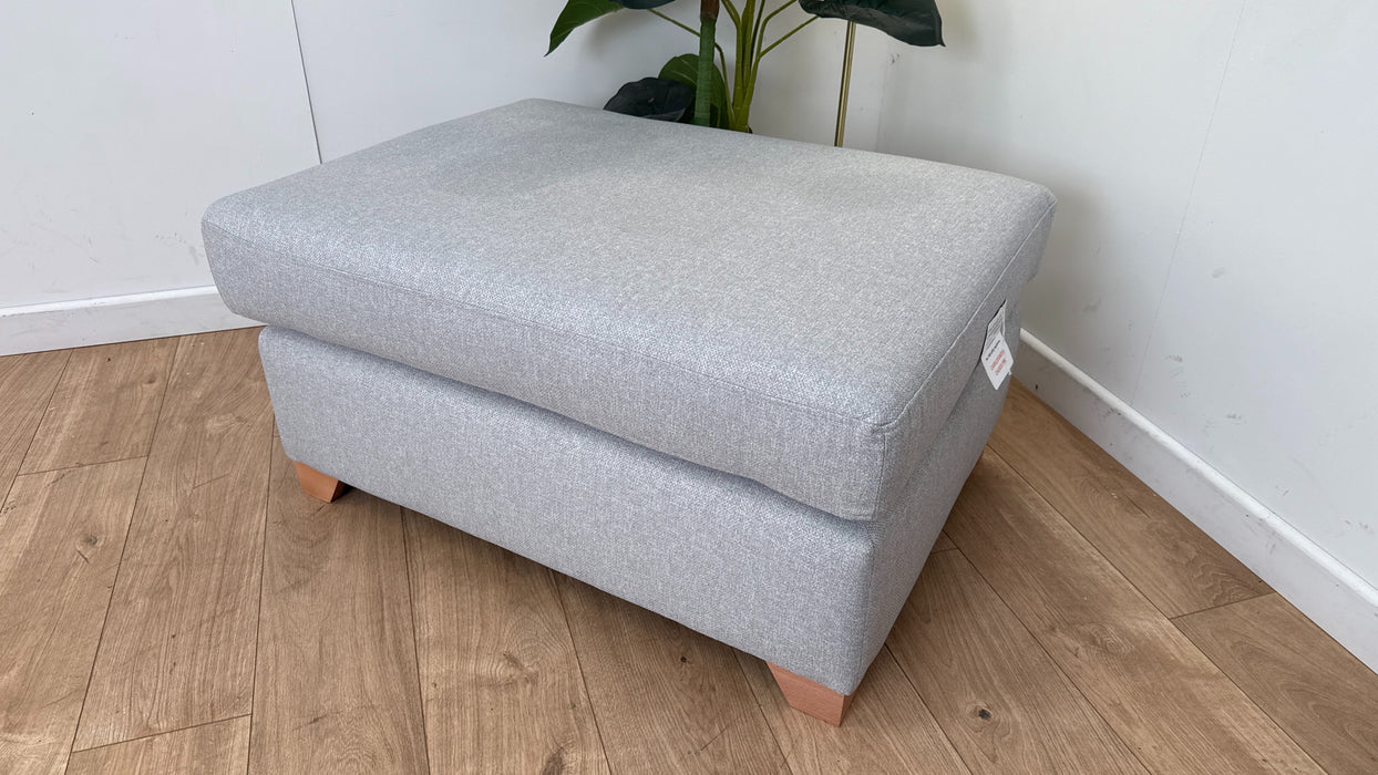 DFS The Layla Fabric Footstool in Plain Silver