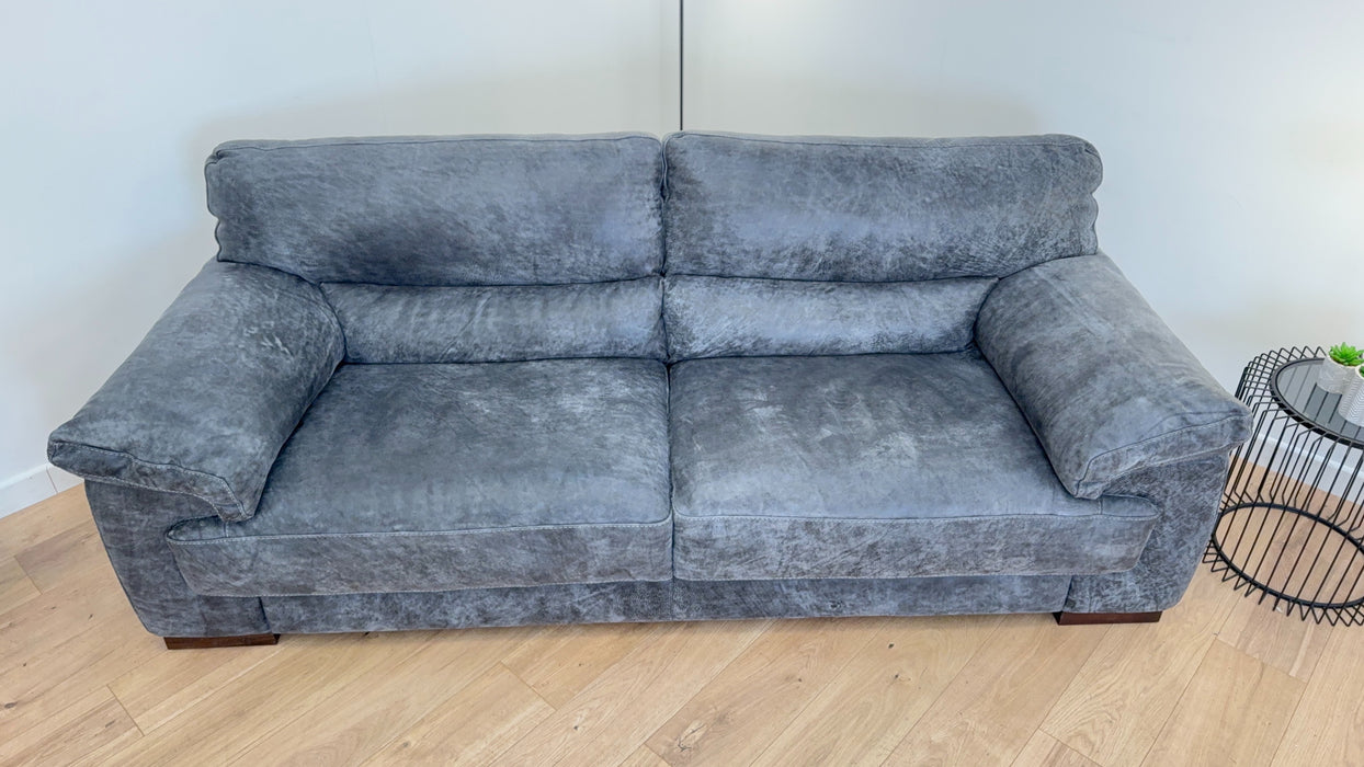 Santino 3 - Leather Sofa - Utah Grey