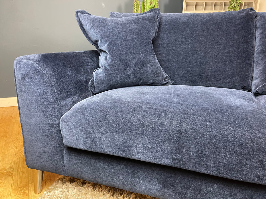 Mayfair 3 Seater Soft Chenille Navy All Over Fabric (WA2)