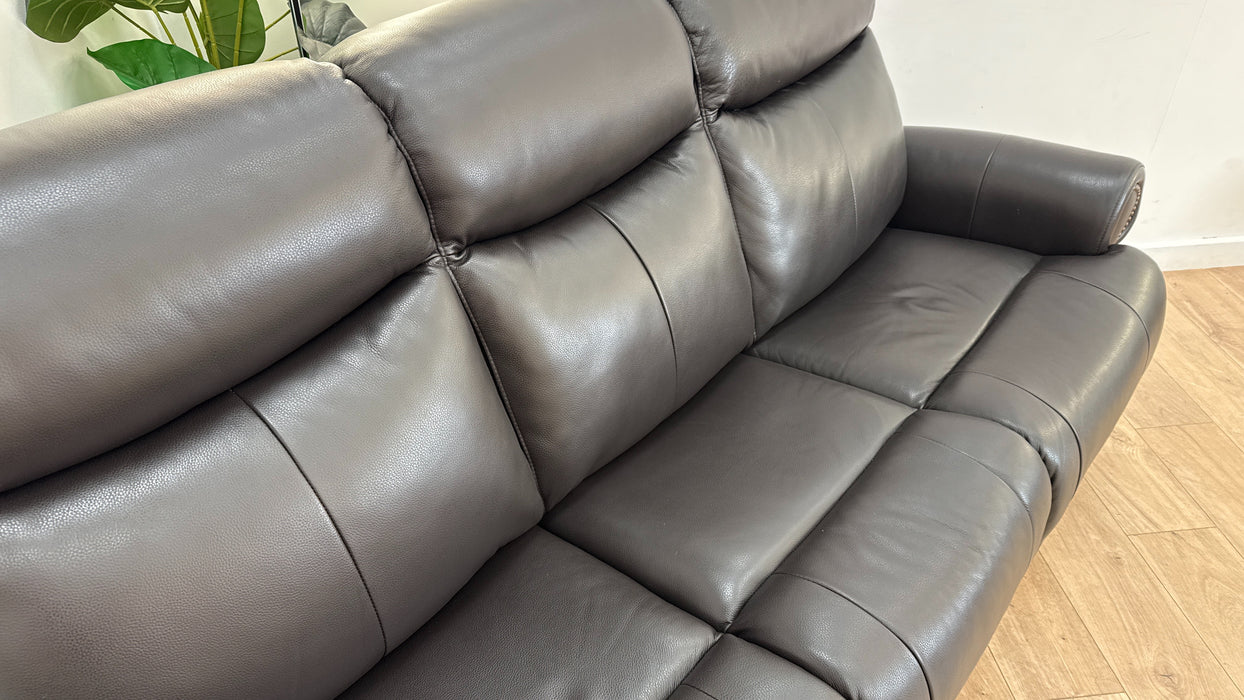 Sofology The Benton 3 Seater Leather Sofa in Black Coffee