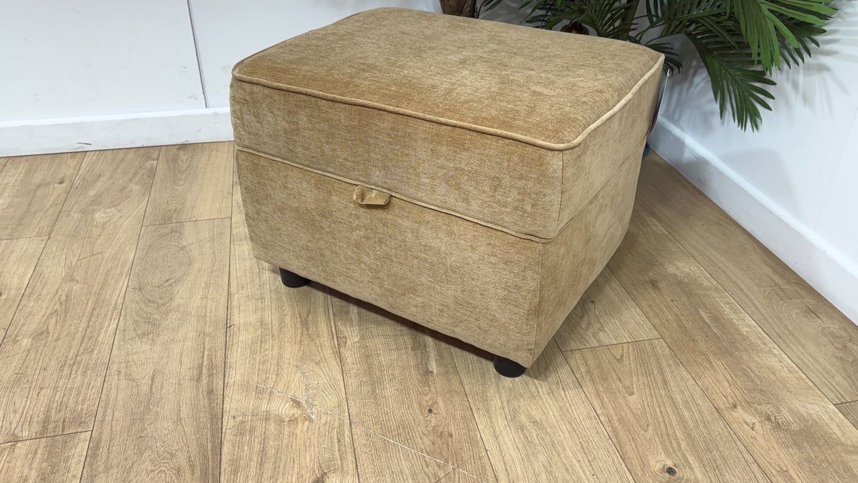 Sofology Brixton Fabric Storage Footstool in Soft Chenille Almond