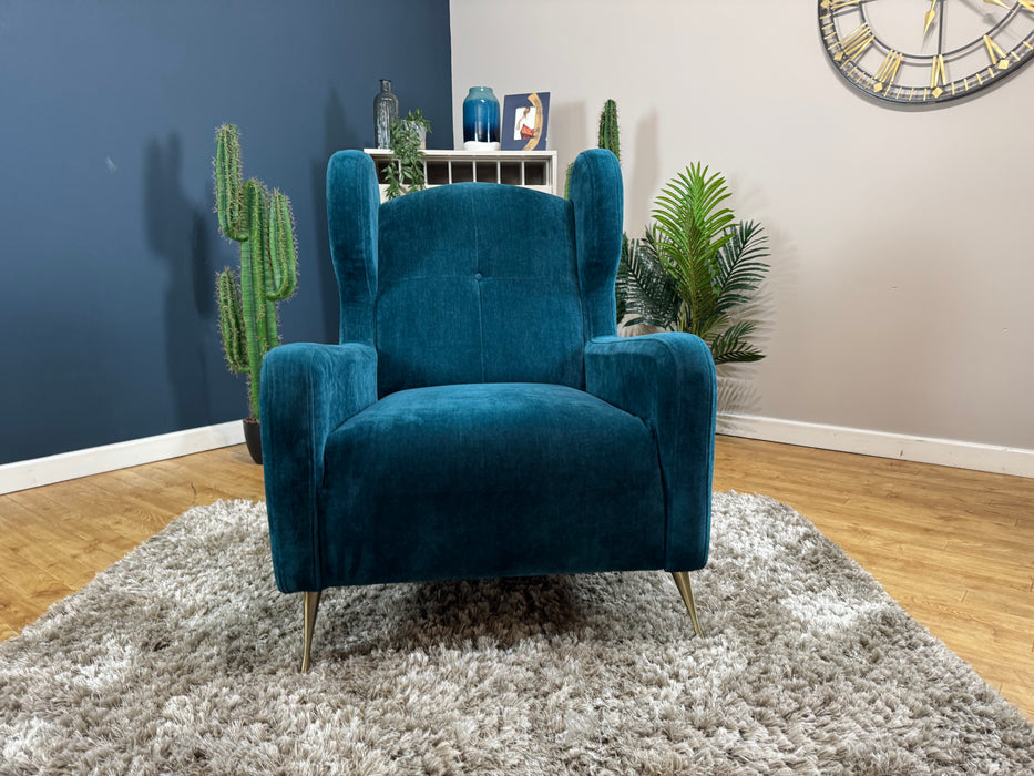 Midland Hill Fabric Wingback Chair - Chamonix Teal (WA2)