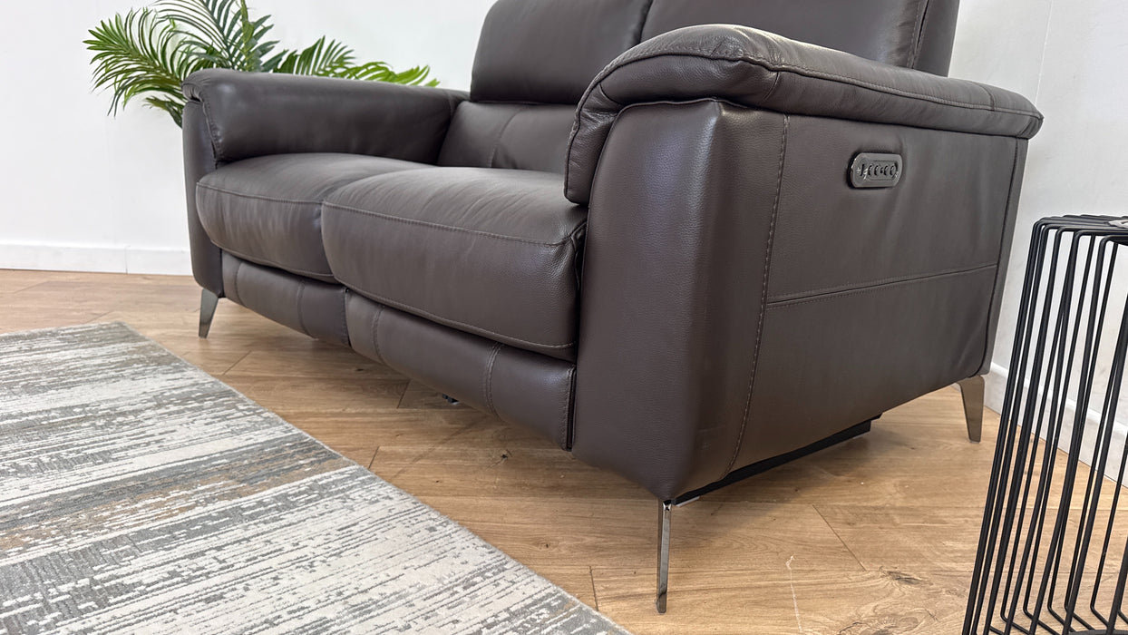 Sofology The Illinois 2 Seater Leather Recliner in Brown