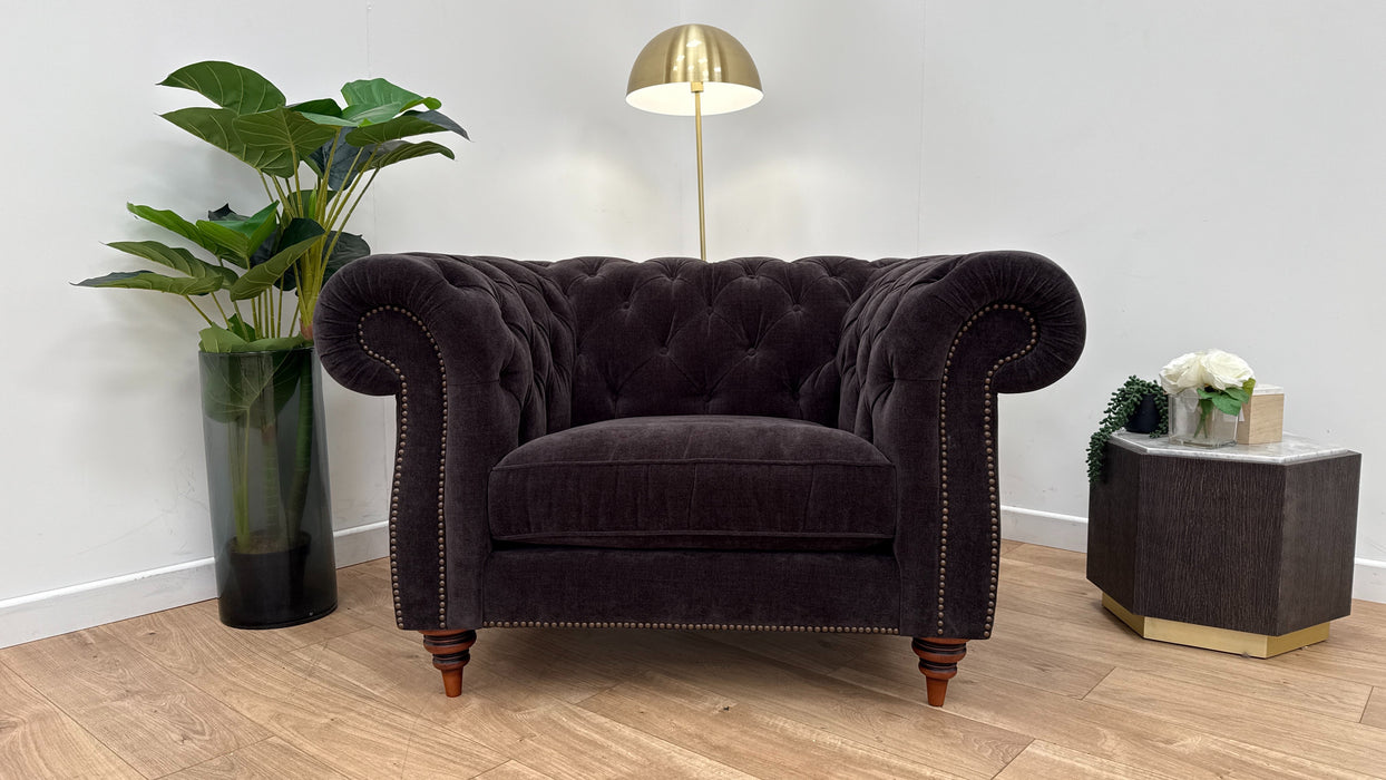 Sofology Darcy Fabric Chair in Relaxed Chenille Raisin