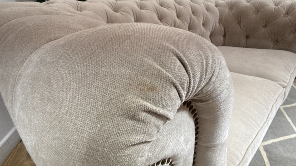 Sofology Darcy Fabric 2 Seater with Studs in Relaxed Chenille Cotton