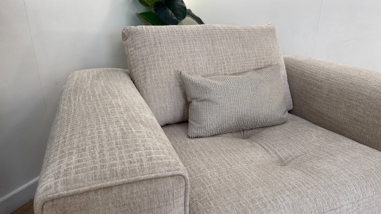 Sofology Ascot Fabric Loveseat in Texture Chenille Natural Mix