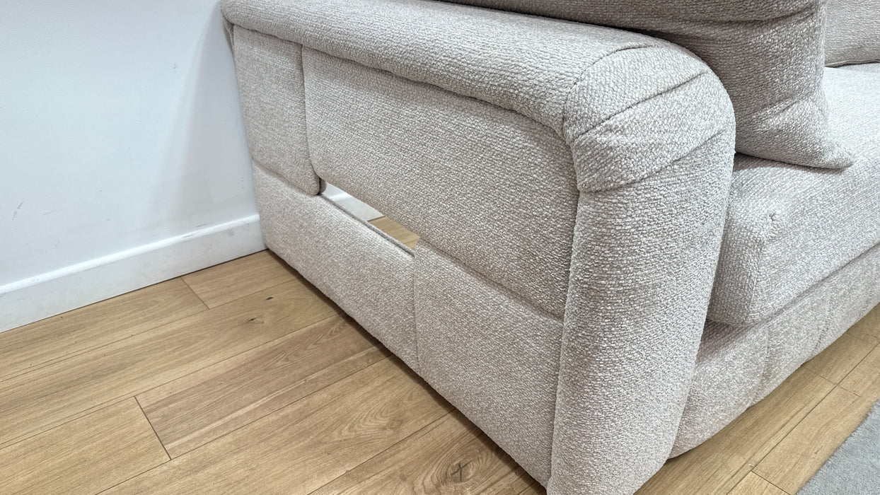 Sofology Westwood Fabric 1 Corner 3 Silver Trim in Soft Boucle Blush Mix
