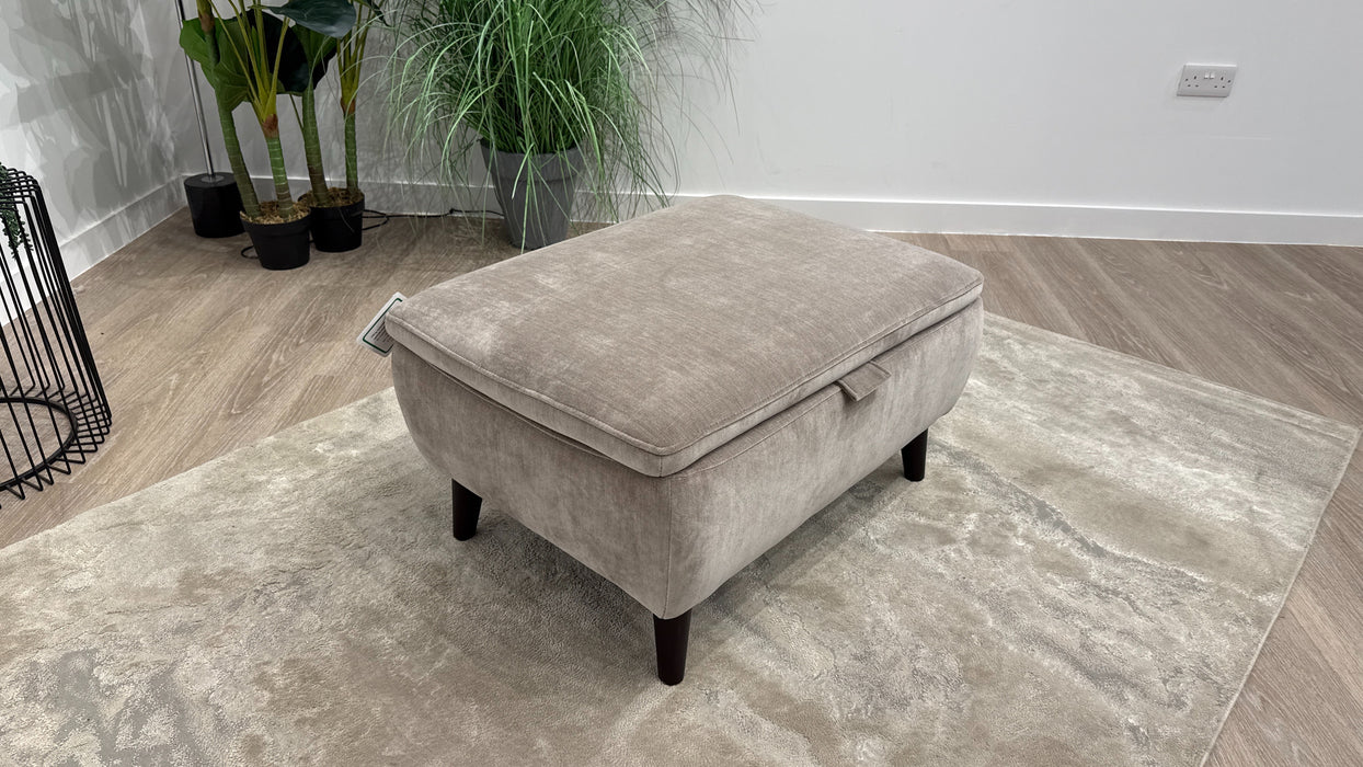 Sofology Allure Fabric Designer Storage Footstool in Relaxed Chenille Nutmeg