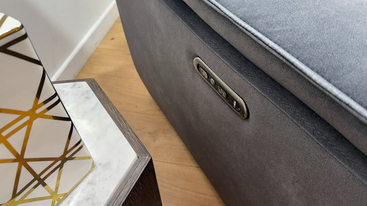 Sofology Hugo Fabric 2.5 Seater Power Recliner/Headrest in Lifestyle Flecked Charcoal