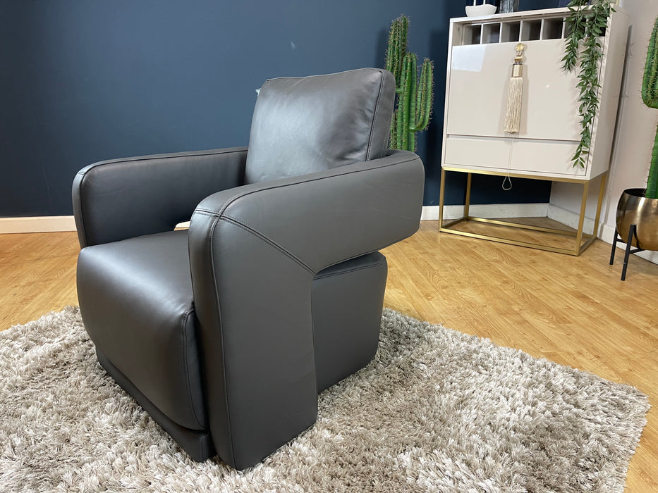 Flex Accent Chair Matt Leather Charcoal (WA2)