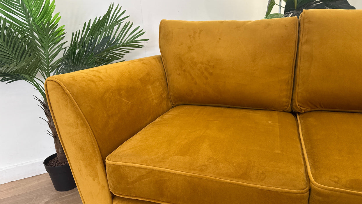 Sofology Keswick Fabric 2 Seater in Deluxe Velvet Mustard