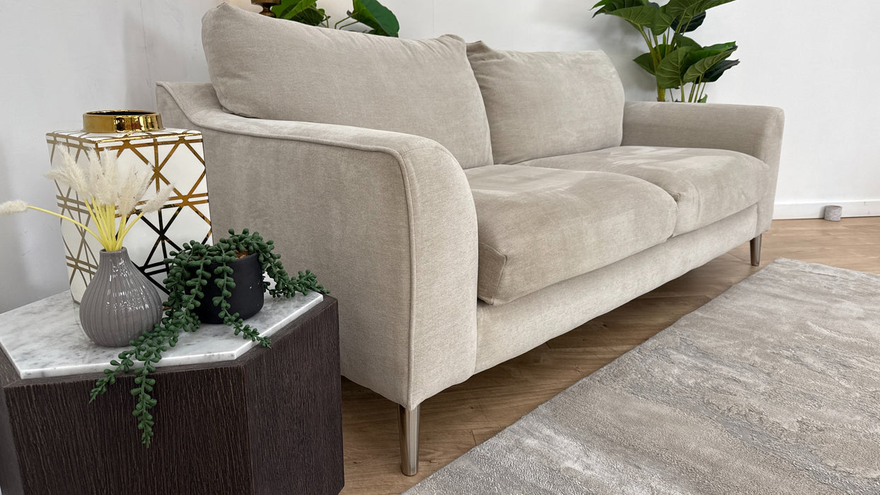 Sofology Mayfair Fabric 3 Seater in Soft Chenille Linen