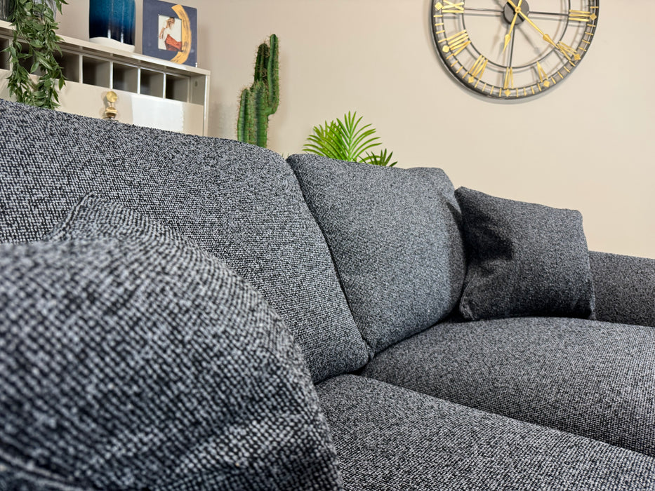 The Hackney Fabric 2 Seater - Mini Boucle Anthracite - Memory Foam Seats (WA2)