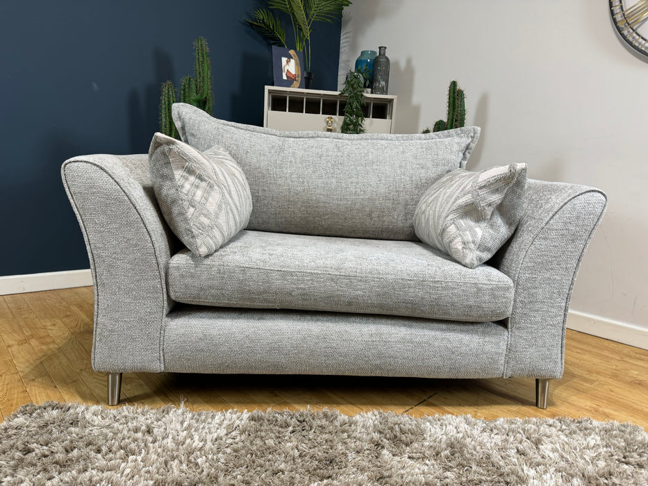 Scintillate Fabric Chair - Enzo Silver Loveseat - ( WA2 )