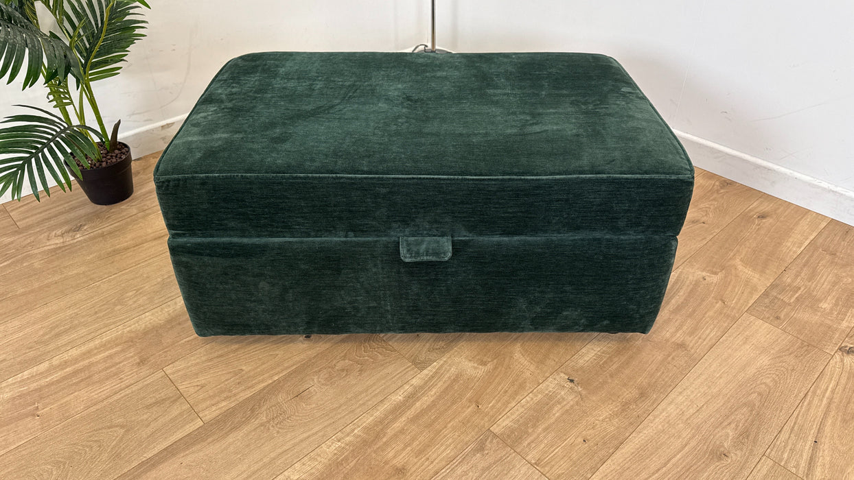 Sterling - Fabric Storage Footstool - Forest Green