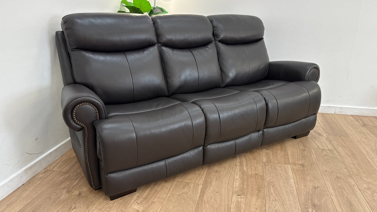 Sofology The Benton 3 Seater Leather Sofa in Black Coffee