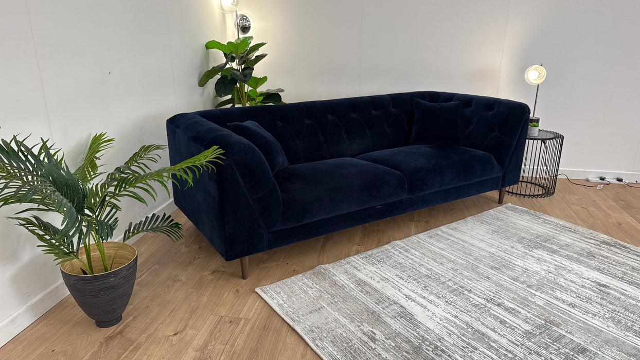 Bridgerton 4 Seater Sofa - Fabric - Navy All Over