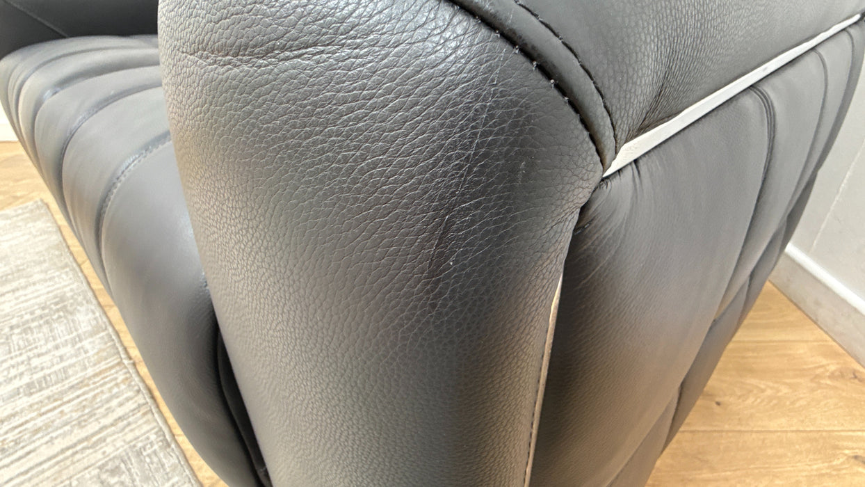 Sofology Marvella Leather 2 Seater in Trusty Sheen Jet Black