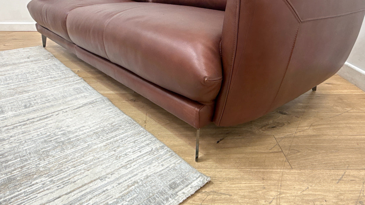 Sofology Adler Leather 4 Seater Split in Relaxed Soft Brown