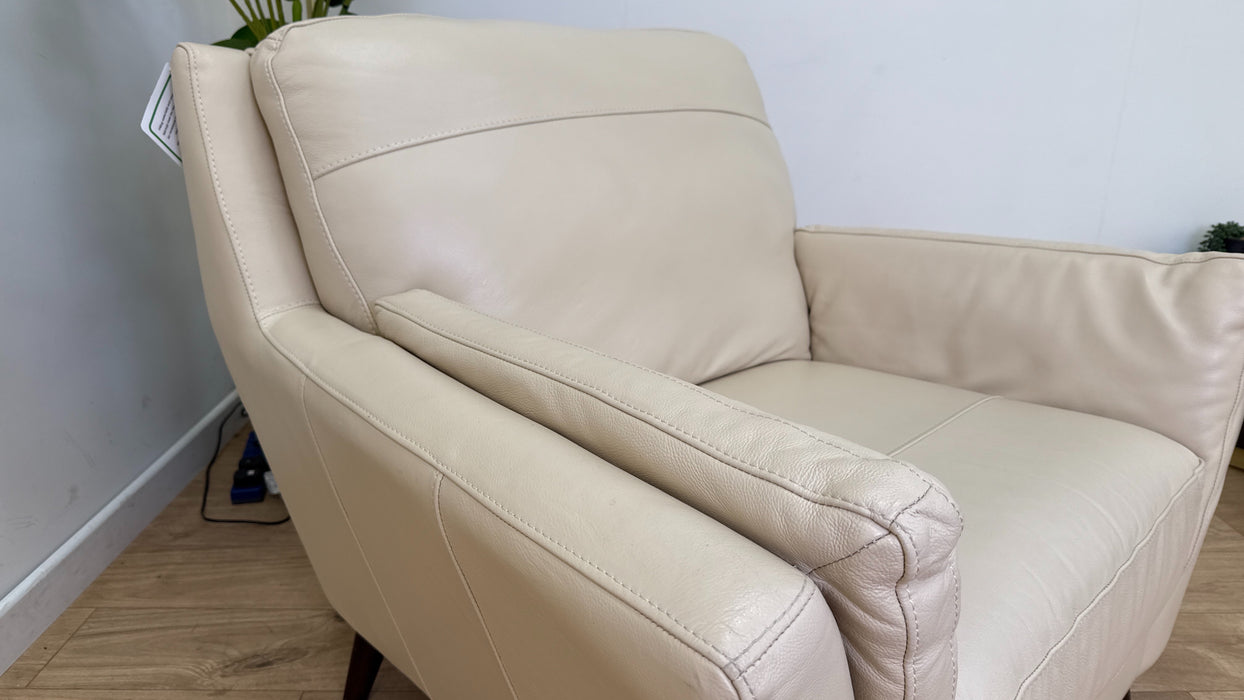 Sofology Fellini Leather Chair Hampshire Cream