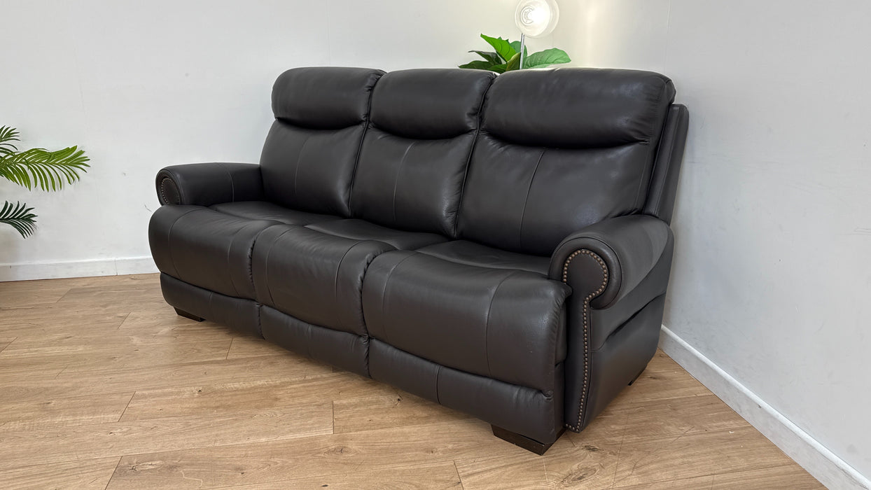 Sofology The Benton 3 Seater Leather Sofa in Black Coffee
