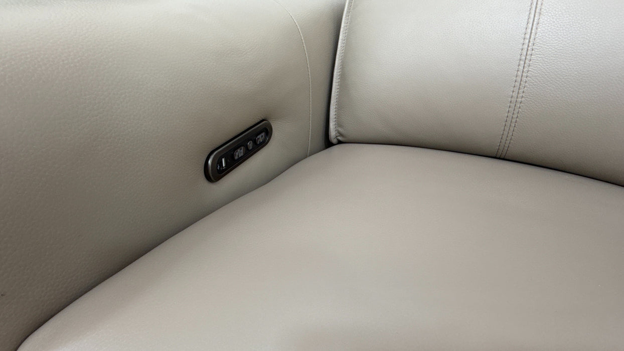 Sofology Premiere Leather 2 Seater Power Recliner/Headrest in Trusty Embossed Stone