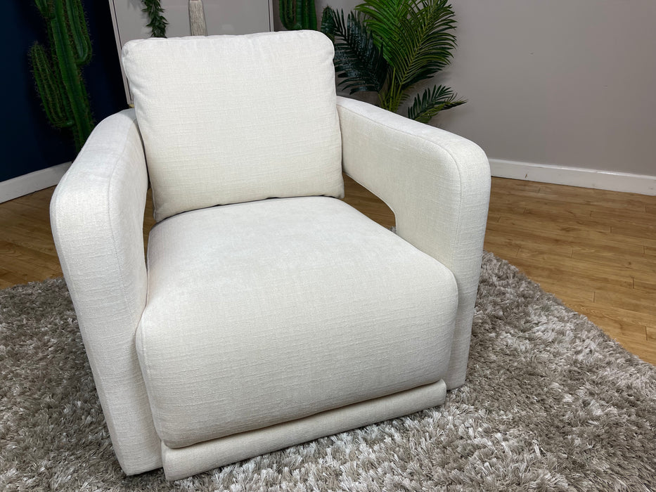 Retreat Swivel Accent Chair - Chenille Ivory Fabric (WA2)