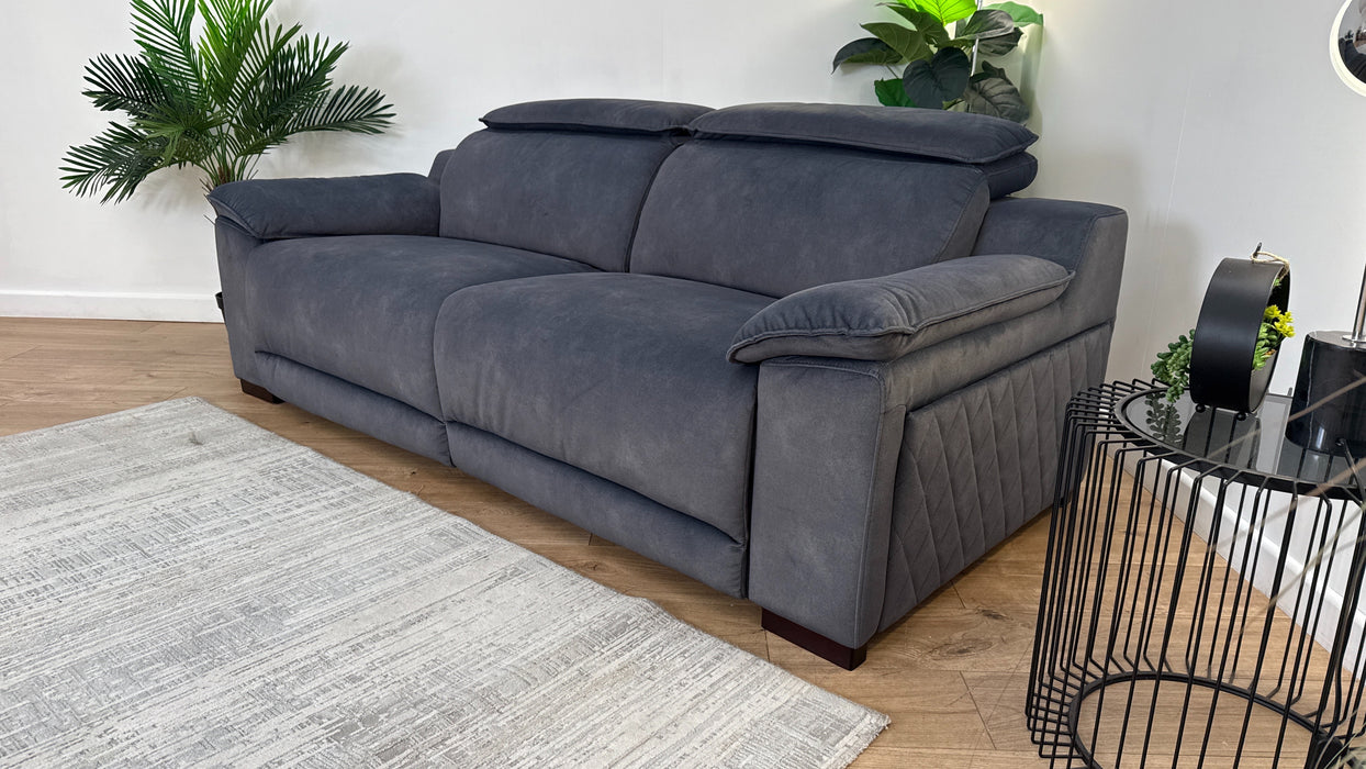 Sofology The Benz 3 Seater Sofa in Lifestyle Flecked Fabric Charcoal