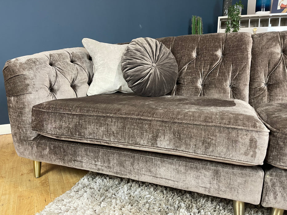 The Gatsby 4 Seater Split Luxury Chenille Truffle Mix Fabric (WA2)