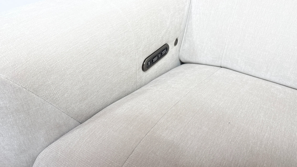 Sofology Lumiere Fabric Chair Power Recliner/Headrest in Relaxed Chenille Cotton