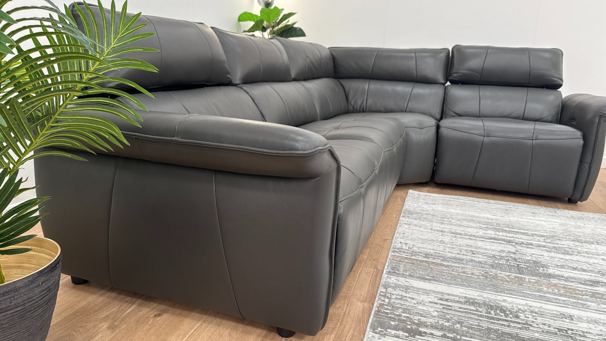 Cadenza 3 Corner 1 Corner Sofa - Power Recliner + Power Hdrst - Leather