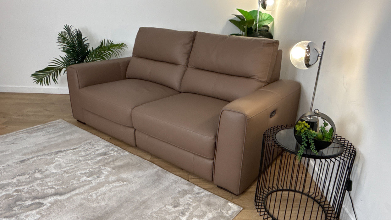 Sofology 2.5 Seater Recliner sofa in Trusty Matt Leather Mushroom