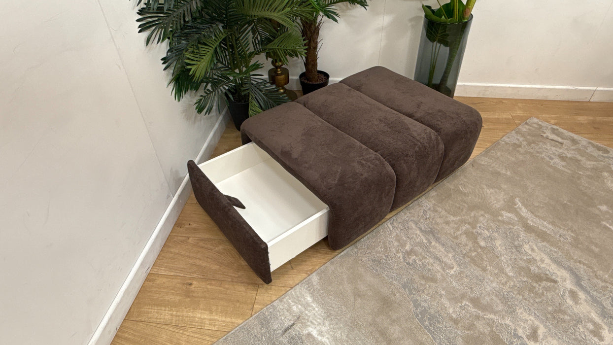 Sofology Waldorf Fabric Storage Footstool in Soft Sherpa Mocha