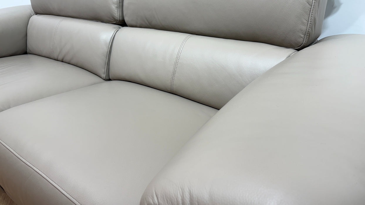 Sofology Fratelli Leather 2.5 Seater Power Recliner/Headrest in Trusty Embossed Stone