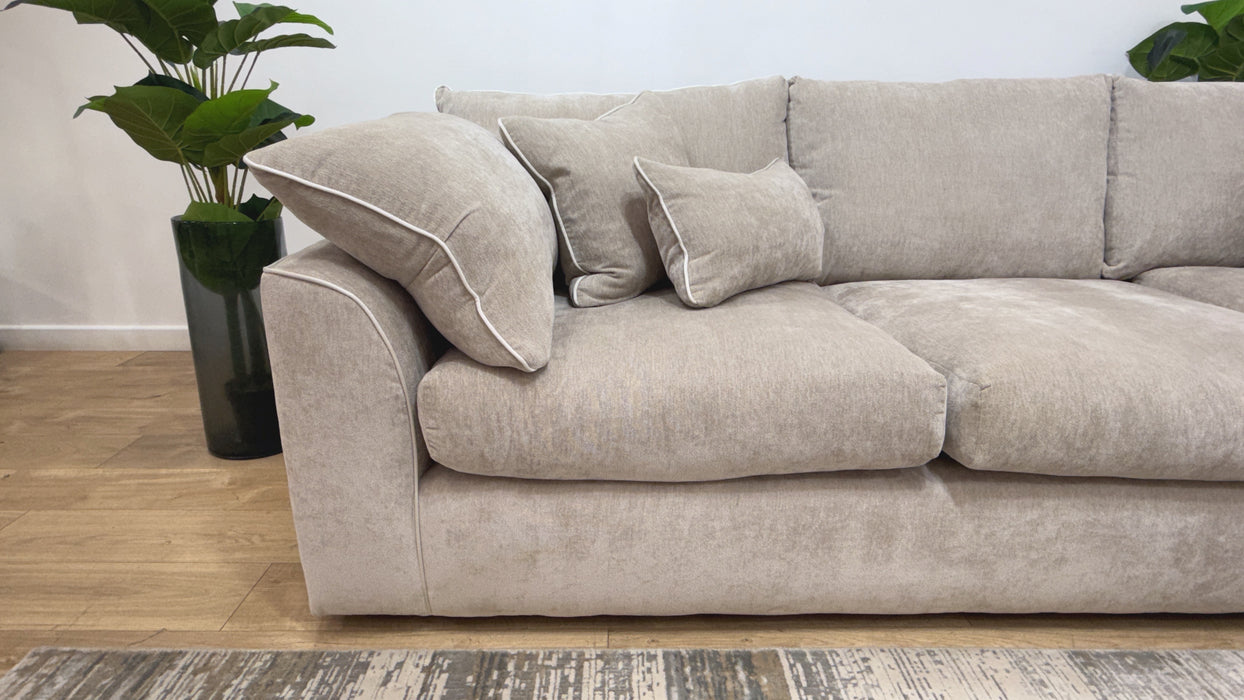 Sofology Georgio 3 Corner 1 Terminal Feather Flex Seats in Lifestyle Plush Chenille Wicker Mix