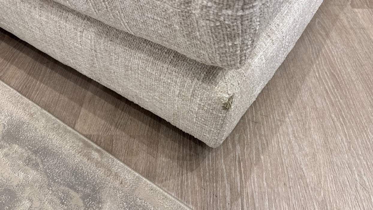 Sofology Cove Fabric Grande Chaise Light Wood Panel in Artisan Chenille Ecru Mix