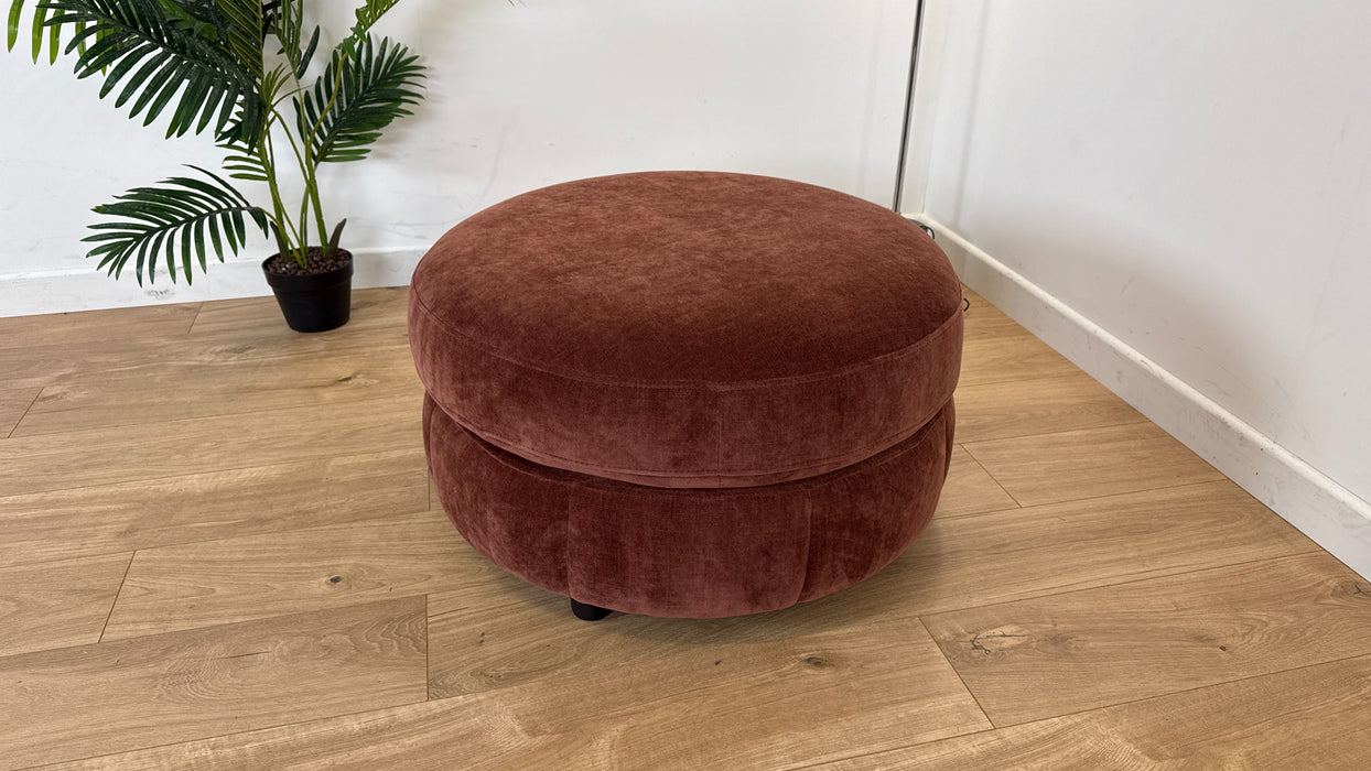 Nobu Footstool Designer - Fabric - Burnt Sienna